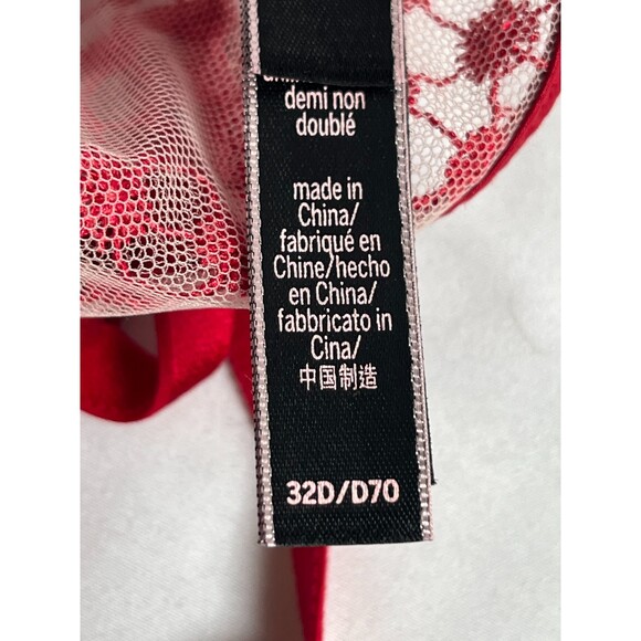 Victorias Secret Luxe Starburst Bra Unlined Demi Embroidered Front Closure 32D - Picture 8 of 9